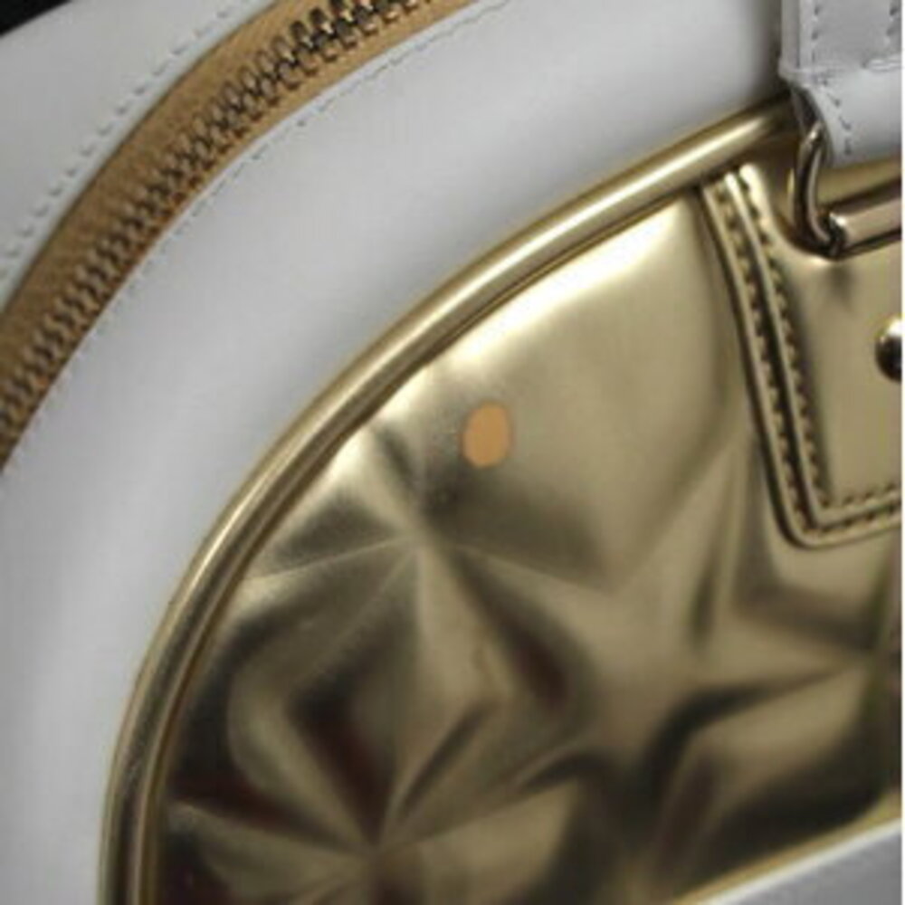 Christian Dior VIBE Bowling Bag Gold White Leather - Picture 5 of 6
